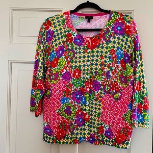 Talbots multi color cardigan size L